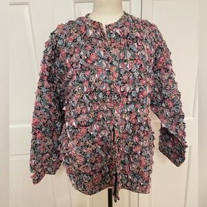 Vintage handmade Shabby Chic Floral Patchwork Blazer Jacket Quilt Cottagecore